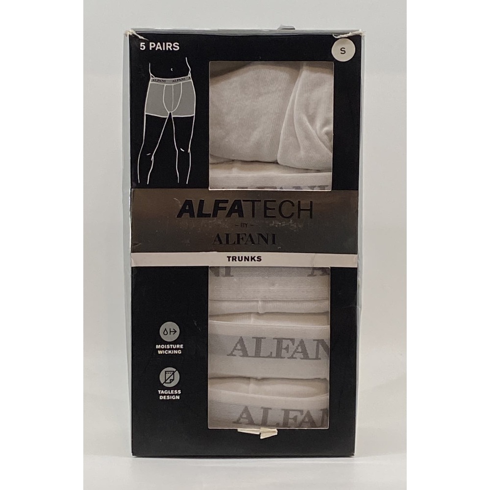 Alfani Alfatech Men's Small 5-Pack Boxer Briefs Tagless White